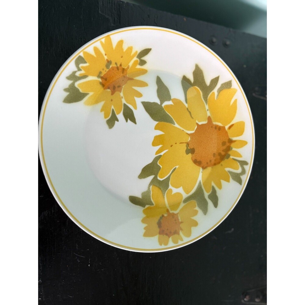 Mikasa Dolly Dinner Plate Cera-Stone MCM Retro 10” Yellow 70s Lot 8